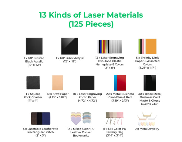 xTool F1/F2 Material Explore Kit (125pcs)