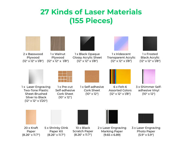 xTool Ultimate Laser Material Kit (155pcs)