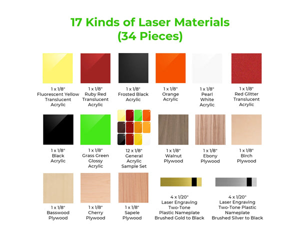 xTool M/S Series Laser Material Kit (34pcs)